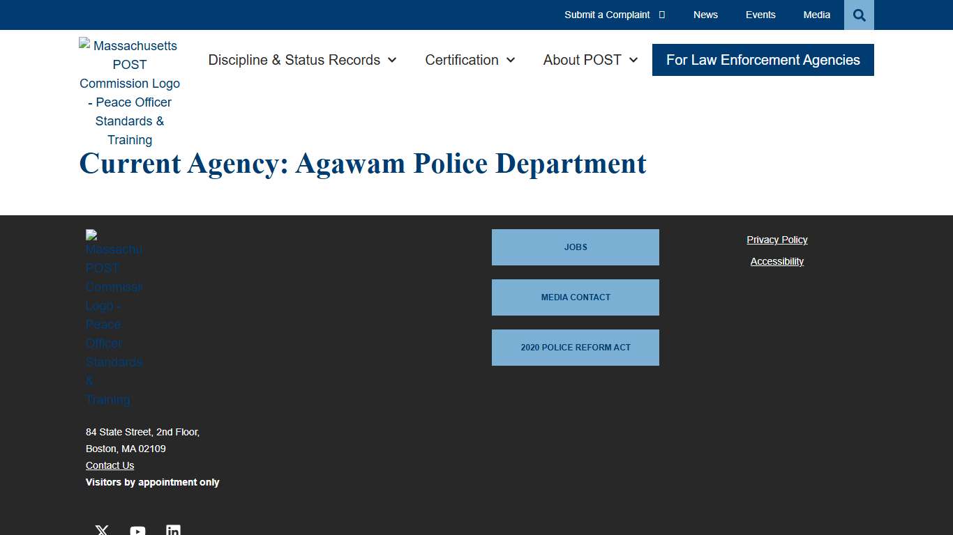 Agawam Police Department – MA POST Commission